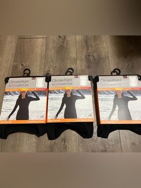 3 Climate Right By Cuddl Duds Base Layer Crews SizeSmall New